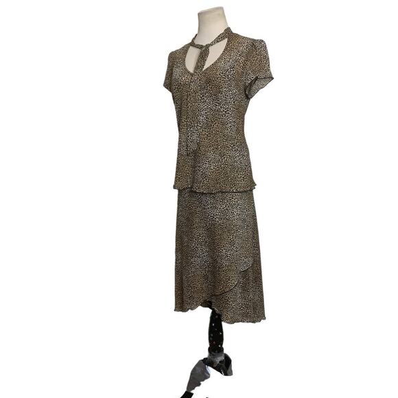 I.N. Studio vintage animal print skirt blouse set size 8 - Picture 7 of 14